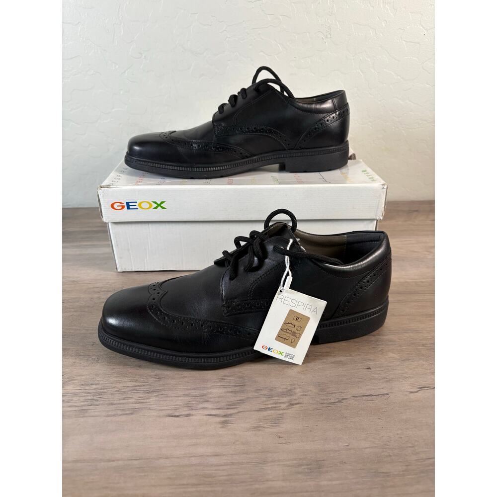 GEOX J Federico Black Patent Italian Leather Men's Shoes 6.5 EU 40 New‎ in Box